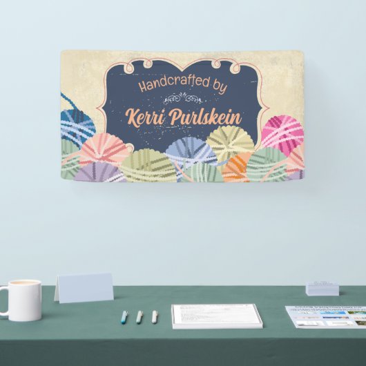 糸カラフル編み物クラフトショーブース 横断幕 (トレードショー)