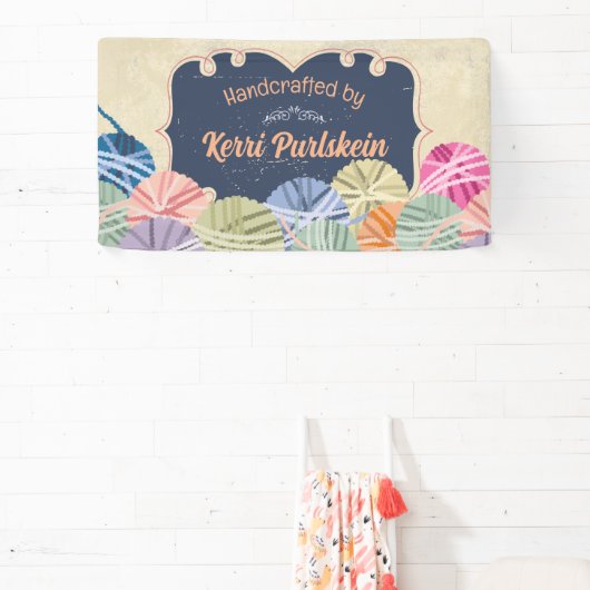 糸カラフル編み物クラフトショーブース 横断幕 (インサイチュ)