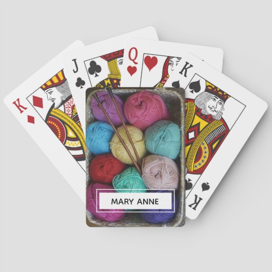 糸カラフル編み物名前をカスタムする トランプ (裏面)