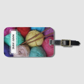糸カラフル編み物名前をカスタムする ラゲッジタグ (正面横)