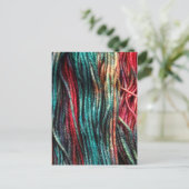 糸カラフル編み物 ポストカード (スタンド正面)