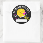 糸キッシー顔編み物針の手作り ラウンドシール (バッグ)