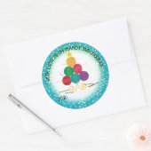 糸クリスマスツリーのクロシェのフック工芸品 ラウンドシール (封筒)