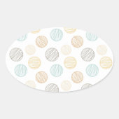 糸クール模様カラフルギフトの色あせ玉 楕円形シール (正面)