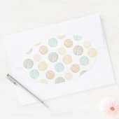 糸クール模様カラフルギフトの色あせ玉 楕円形シール (封筒)