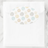 糸クール模様カラフルギフトの色あせ玉 楕円形シール (バッグ)