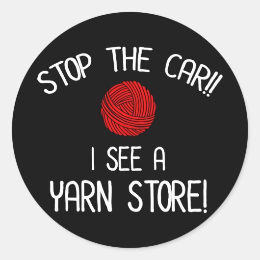 糸ストップ屋のヤーナホリックを見た車 ラウンドシール (正面)