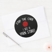 糸ストップ屋のヤーナホリックを見た車 ラウンドシール (封筒)