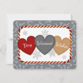 糸セーターハート編み物クロチェットクリスマス シーズンカード (正面)