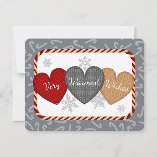 糸セーターハート編み物クロチェットクリスマス シーズンカード (正面)