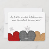 糸セーターハート編み物クロチェットクリスマス シーズンカード (裏面)