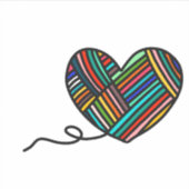 糸ハートキスカットカスタムビニールシール シール (正面)