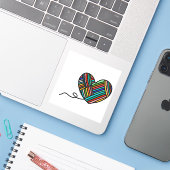 糸ハートキスカットカスタムビニールシール シール (ノートパソコンとiPhone)