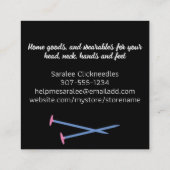 糸ハート編み物編み針クラフトショー スクエア名刺 (裏面)