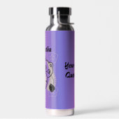 糸パーソナライズされたよくはしゃぐ付き猫 ウォーターボトル (左面)