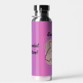 糸パーソナライズされたよくはしゃぐ付き猫 ウォーターボトル (右面)