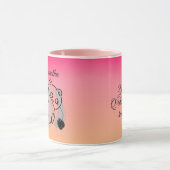 糸パーソナライズされたよくはしゃぐ付き猫 マグカップ (中央)