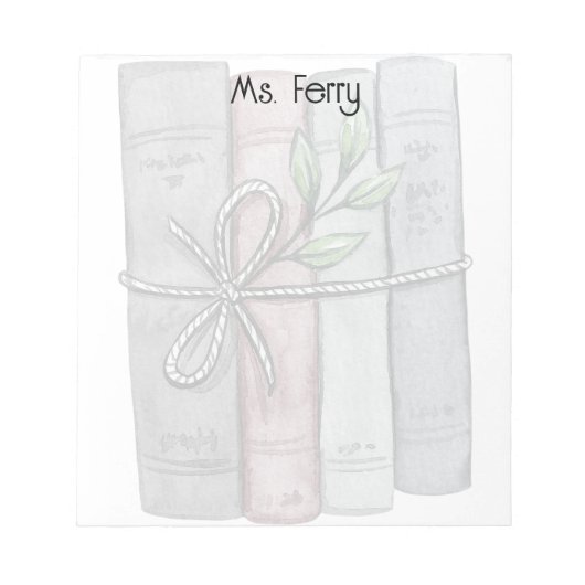 糸パーソナライズされた先生本 ノートパッド (正面)