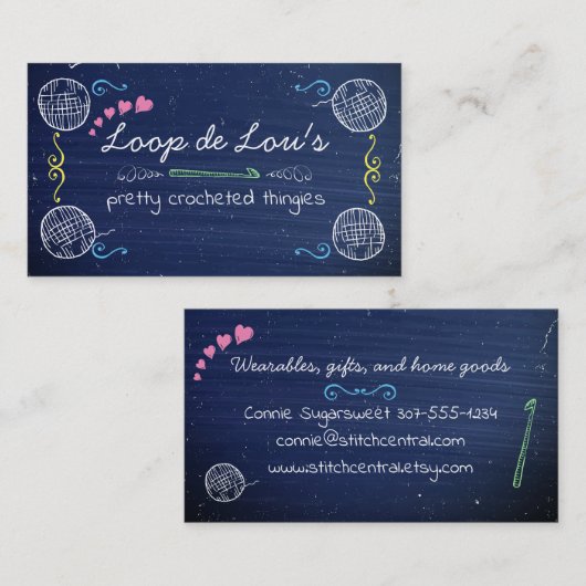 糸フェイクを作る際に使う丸板かぎ針玉 名刺 (正面/裏面)