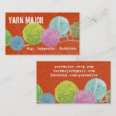 糸ポップ・アートの玉編み物かぎ玉 名刺 (正面/裏面)