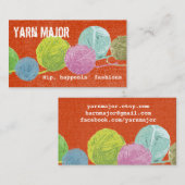 糸ポップ・アートの玉編み物かぎ玉 名刺 (正面/裏面)