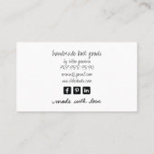 糸図解入りの、写真付きの編み物業 名刺 (裏面)