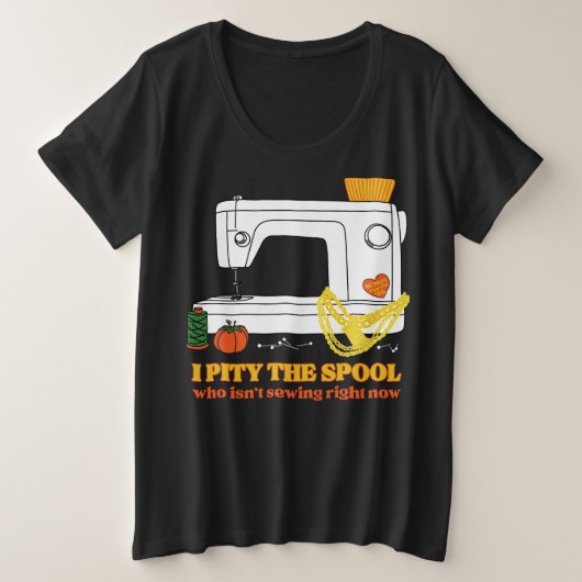 糸巻きに同情する プラスサイズTシャツ (デザイン正面)