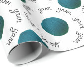 糸愛好家・ティール（緑がかった色）糸玉 ラッピングペーパー (ロールコーナー)