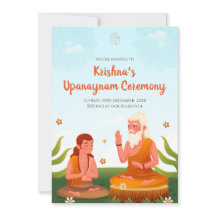 糸替え式の招待状 & 初めての聖なる糸をつける儀式(ウパナヤナ)の招待状