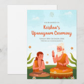 糸替え式の招待状 & 初めての聖なる糸をつける儀式(ウパナヤナ)の招待状 招待状 (正面/裏面)