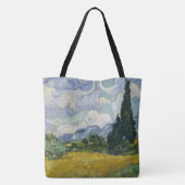 糸杉のある麦畑、油絵、ゴッホ トートバッグ (裏面)