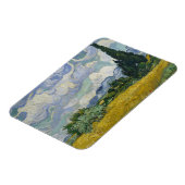 糸杉のある麦畑、油絵、ゴッホ マグネット (左側)
