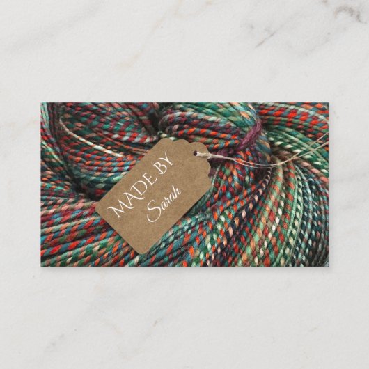 糸染め針編み及び編み物ウール名刺 名刺 (正面)