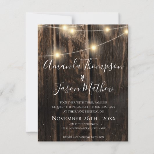 糸灯素朴付き木材の発願 招待状 (正面)