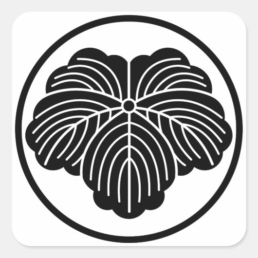 糸状のリングのツタの葉 スクエアシール (正面)