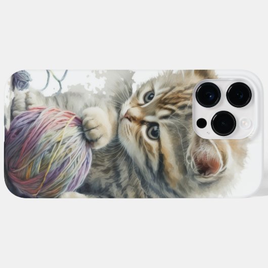 糸玉つき可愛い水彩柄 Case-Mate iPhoneケース (裏面 (横))