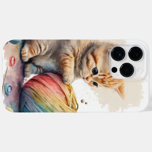 糸玉つき可愛い水彩柄 Case-Mate iPhoneケース (裏面 (横))