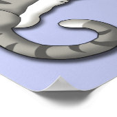 糸玉を持つ漫画子猫 ポスター (角)