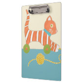 糸玉ストライプの付き玩具猫 クリップボード (左)