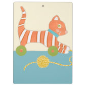 糸玉ストライプの付き玩具猫 クリップボード (裏面)