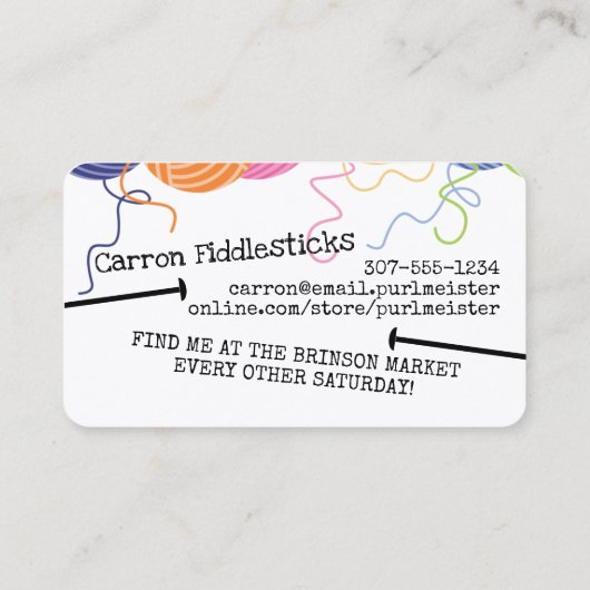 糸玉編み物編み針 名刺 (裏面)