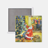 糸球付きサンタ：クリスマスマグネット マグネット (正面/裏面)