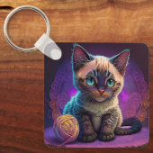 糸球付き美しい若子猫 キーホルダー (正面)