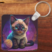 糸球付き美しい若子猫 キーホルダー (裏面)