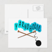 糸球付ヤーノホリック及び編み物針 ポストカード (正面/裏面)