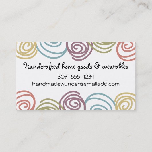 糸球編み機編み物針クラフトショー 名刺 (裏面)