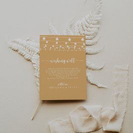 糸素朴灯が黄色結婚の願い井戸 エンクロージャーカード