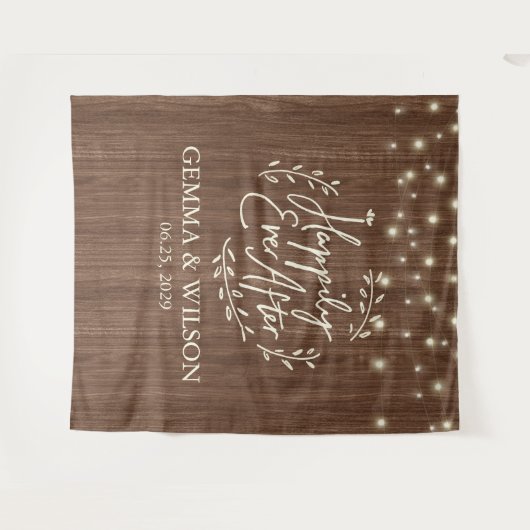 糸素朴灯の後ずっと楽しく結婚 タペストリー (正面(横))