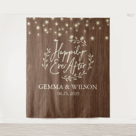 糸素朴灯の後ずっと楽しく結婚 タペストリー