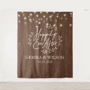 糸素朴灯の後ずっと楽しく結婚 タペストリー